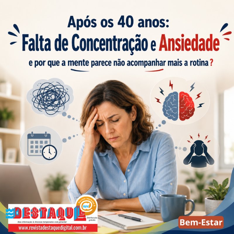 APÓS OS 40 anos: Falta de concentração, Ansiedade e por que a mente parece não acompanhar mais a rotina?