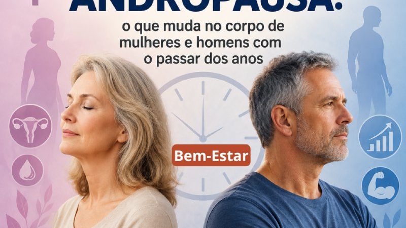 MENOPAUSA E ANDROPAUSA: o que muda no corpo de mulheres e homens com o passar dos anos