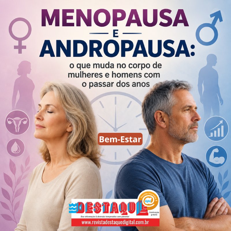 MENOPAUSA E ANDROPAUSA: o que muda no corpo de mulheres e homens com o passar dos anos