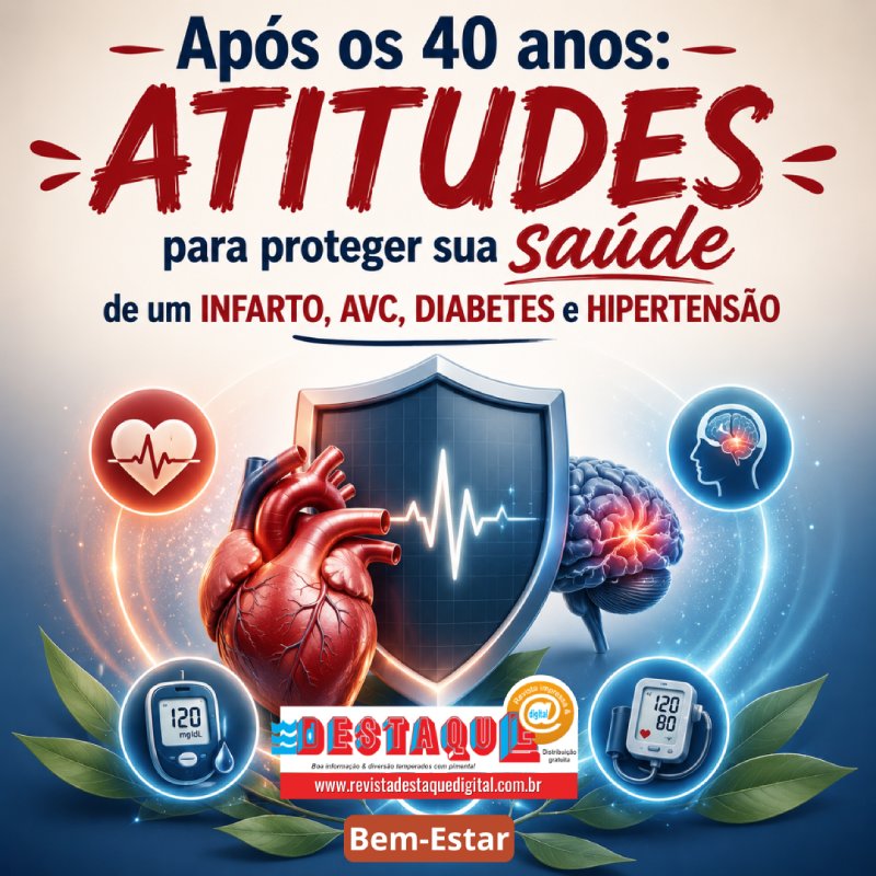 Após os 40 anos: Atitudes para proteger sua saúde de um infarto, AVC, diabetes e hipertensão