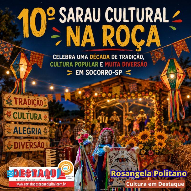 10º Sarau Cultural na Roça celebra uma década de tradição, cultura popular e muita diversão em Socorro-SP